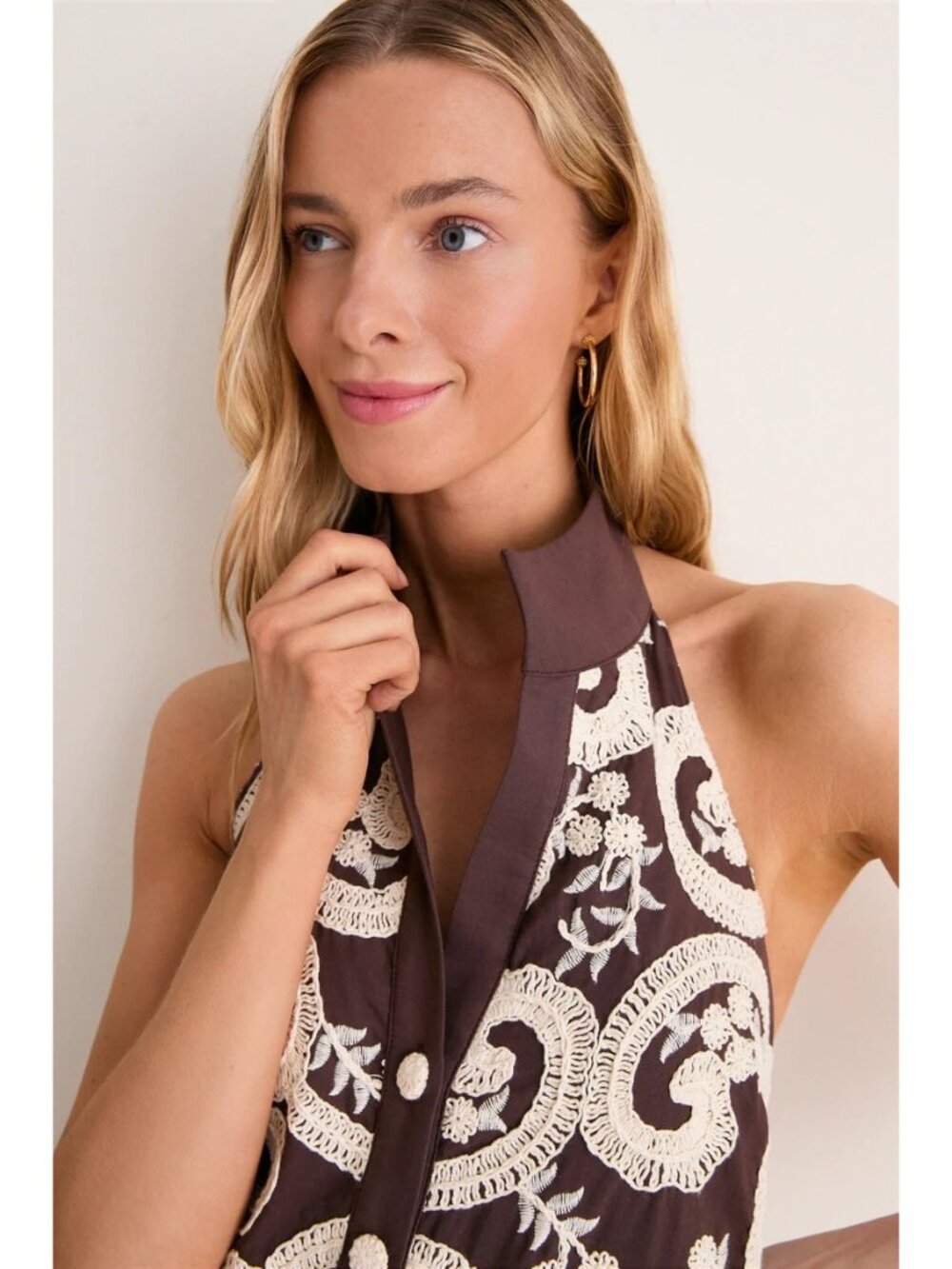 TUCKERNUCK Embroidered Jagger Mini Dress Cafe Scroll Size Small NWT - Picture 2 of 12
